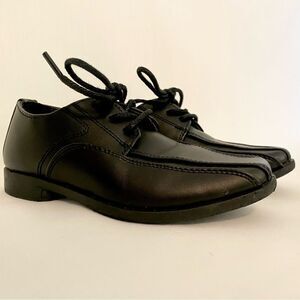 Toddler Boys Black Leather Dress Shoes